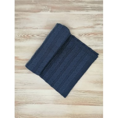 Плед детский вязаный 6301/7525, цвет джинсово-синий. Плед детский вязаный 6301/7525, цвет джинсово-синий.