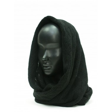 Хомут связанный фактурной вязкой, черный Хомут связанный фактурной вязкой, черный