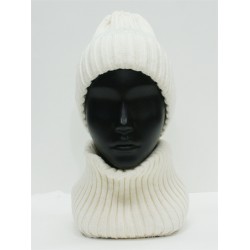 Шапка вязаная с подкладом, размер 56-58, белый