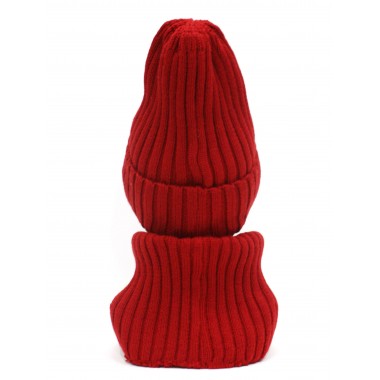 Шапка вязаная с подкладом, размер 56-58, красный Шапка вязаная с подкладом, размер 56-58, красный