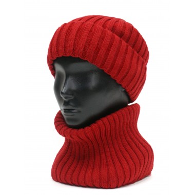 Шапка вязаная с подкладом, размер 56-58, красный Шапка вязаная с подкладом, размер 56-58, красный