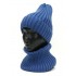 Шапка вязаная с подкладом, размер 56-58, индиго Шапка вязаная с подкладом, размер 56-58, индиго