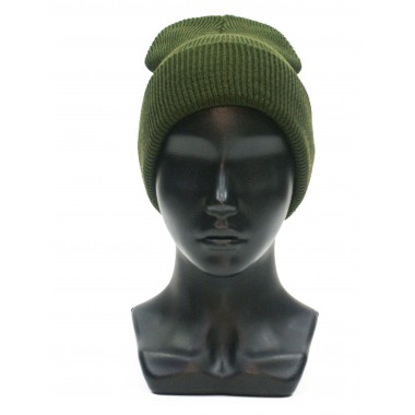 Шапка вязаная двойная, унисекс, размер 55-58, оливковый Шапка вязаная двойная, унисекс, размер 55-58, оливковый