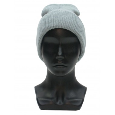 Шапка вязаная двойная, унисекс, размер 55-58, светло-серый Шапка вязаная двойная, унисекс, размер 55-58, светло-серый