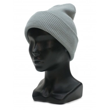 Шапка вязаная двойная, унисекс, размер 55-58, светло-серый Шапка вязаная двойная, унисекс, размер 55-58, светло-серый