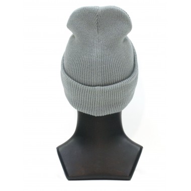 Шапка вязаная двойная, унисекс, размер 55-58, светло-серый Шапка вязаная двойная, унисекс, размер 55-58, светло-серый