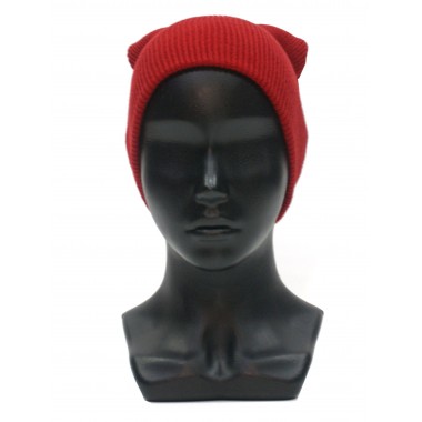 Шапка вязаная двойная, унисекс, размер 55-58, красный Шапка вязаная двойная, унисекс, размер 55-58, красный