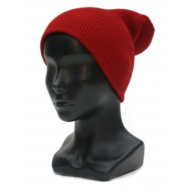 Шапка вязаная двойная, унисекс, размер 55-58, красный Шапка вязаная двойная, унисекс, размер 55-58, красный
