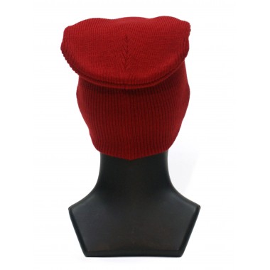 Шапка вязаная двойная, унисекс, размер 55-58, красный Шапка вязаная двойная, унисекс, размер 55-58, красный