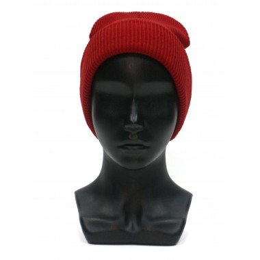 Шапка вязаная двойная, унисекс, размер 55-58, красный Шапка вязаная двойная, унисекс, размер 55-58, красный