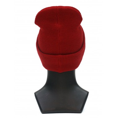 Шапка вязаная двойная, унисекс, размер 55-58, красный Шапка вязаная двойная, унисекс, размер 55-58, красный