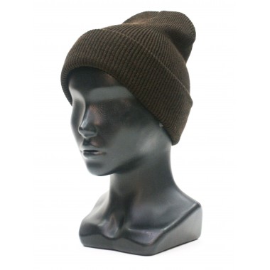 Шапка вязаная двойная, унисекс, размер 55-58, шоколад Шапка вязаная двойная, унисекс, размер 55-58, шоколад