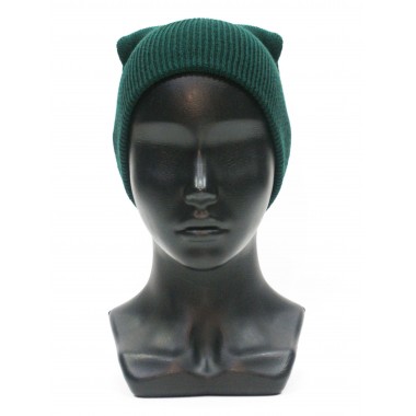 Шапка вязаная двойная, унисекс, размер 55-58, темно-зеленый Шапка вязаная двойная, унисекс, размер 55-58, темно-зеленый