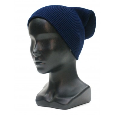Шапка вязаная двойная, унисекс, размер 55-58, синий Шапка вязаная двойная, унисекс, размер 55-58, синий