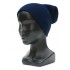 Шапка вязаная двойная, унисекс, размер 55-58, синий Шапка вязаная двойная, унисекс, размер 55-58, синий