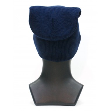 Шапка вязаная двойная, унисекс, размер 55-58, синий Шапка вязаная двойная, унисекс, размер 55-58, синий