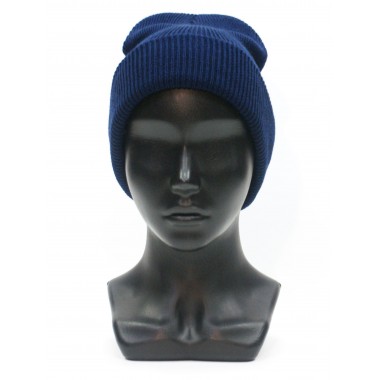 Шапка вязаная двойная, унисекс, размер 55-58, синий Шапка вязаная двойная, унисекс, размер 55-58, синий