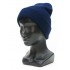 Шапка вязаная двойная, унисекс, размер 55-58, синий Шапка вязаная двойная, унисекс, размер 55-58, синий