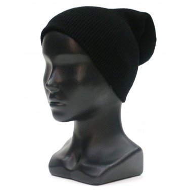 Шапка вязаная двойная, унисекс, размер 55-58, черный Шапка вязаная двойная, унисекс, размер 55-58, черный