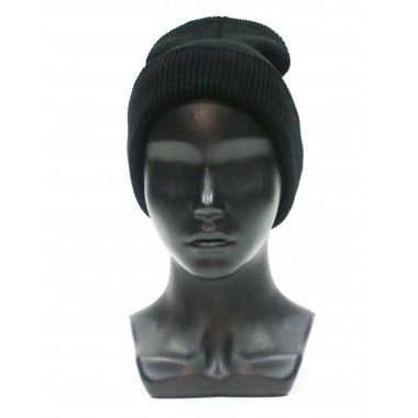 Шапка вязаная двойная, унисекс, размер 55-58, черный Шапка вязаная двойная, унисекс, размер 55-58, черный