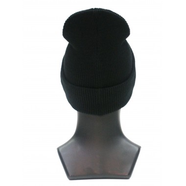 Шапка вязаная двойная, унисекс, размер 55-58, черный Шапка вязаная двойная, унисекс, размер 55-58, черный