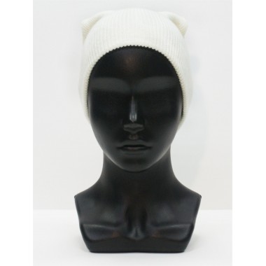 Шапка вязаная двойная, унисекс, размер 55-58, белый Шапка вязаная двойная, унисекс, размер 55-58, белый