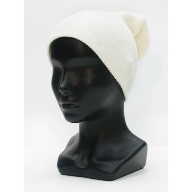 Шапка вязаная двойная, унисекс, размер 55-58, белый Шапка вязаная двойная, унисекс, размер 55-58, белый