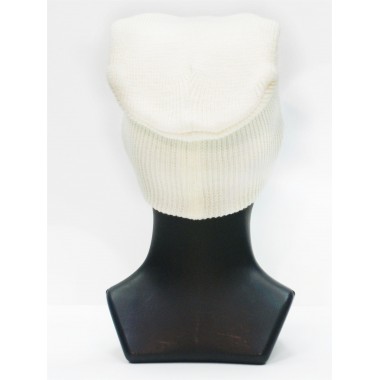 Шапка вязаная двойная, унисекс, размер 55-58, белый Шапка вязаная двойная, унисекс, размер 55-58, белый