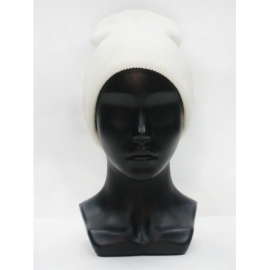 Шапка вязаная двойная, унисекс, размер 55-58, белый Шапка вязаная двойная, унисекс, размер 55-58, белый