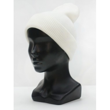 Шапка вязаная двойная, унисекс, размер 55-58, белый Шапка вязаная двойная, унисекс, размер 55-58, белый
