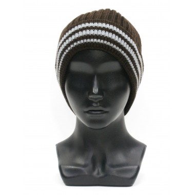 Шапка мужская классика, шоколад со светло-серой полосой Шапка мужская классика, шоколад со светло-серой полосой