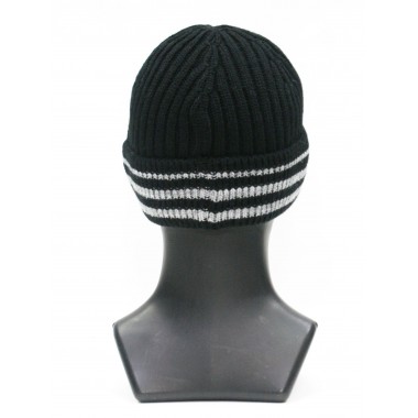 Шапка мужская классика, черный со светло-серой полосой Шапка мужская классика, черный со светло-серой полосой