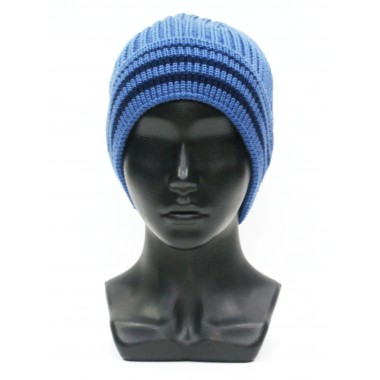 Шапка мужская классика, голубой с синей полосой Шапка мужская классика, голубой с синей полосой