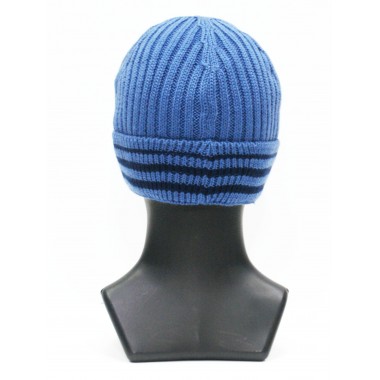 Шапка мужская классика, голубой с синей полосой Шапка мужская классика, голубой с синей полосой
