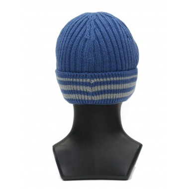 Шапка мужская классика, индиго со светло-серой полосой Шапка мужская классика, индиго со светло-серой полосой