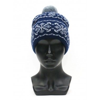 Шапка спортивная вязаная, с подкладом, размер 56-58, синий со светло-серым Шапка спортивная вязаная, с подкладом, размер 56-58, синий со светло-серым