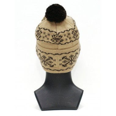 Шапка спортивная вязаная, с подкладом, размер 56-58, бежевый с шоколадом Шапка спортивная вязаная, с подкладом, размер 56-58, бежевый с шоколадом