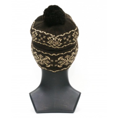 Шапка спортивная вязаная, с подкладом, размер 56-58, шоколад с бежевым Шапка спортивная вязаная, с подкладом, размер 56-58, шоколад с бежевым