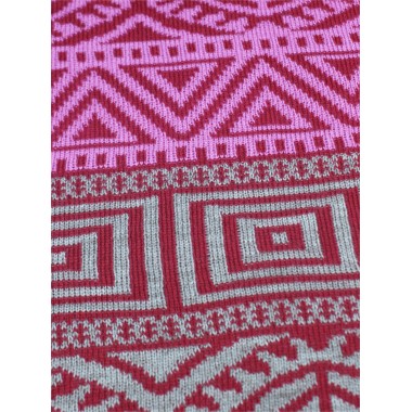 Палантин вязанный, розовый, св.кофе, бордо Палантин вязанный, розовый, св.кофе, бордо