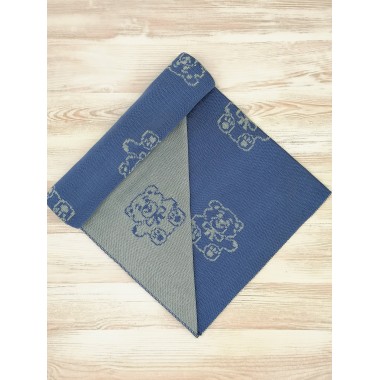 Плед детский вязаный с жаккардовым рисунком 6103,цвет серый, индиго Плед детский вязаный с жаккардовым рисунком 6103,цвет серый, индиго