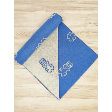 Плед детский вязаный с жаккардовым рисунком 6104,цвет белый, голубой Плед детский вязаный с жаккардовым рисунком 6104,цвет белый, голубой