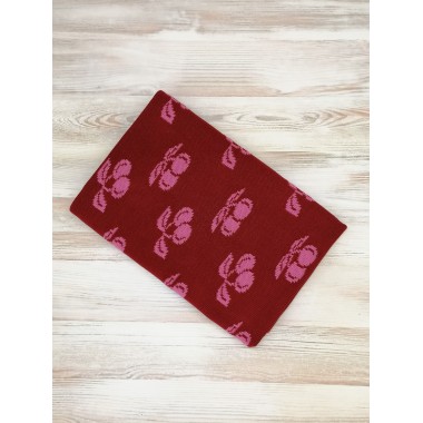 Плед детский вязаный с жаккардовым рисунком 6302,цвет бордо-розовый Плед детский вязаный с жаккардовым рисунком 6302,цвет бордо-розовый