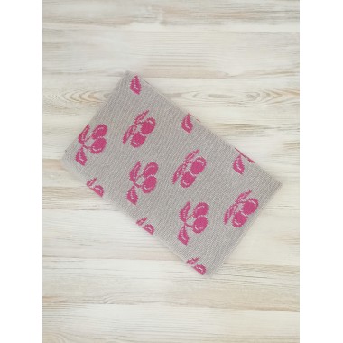 Плед детский вязаный с жаккардовым рисунком 6302,цвет мулине-розовый Плед детский вязаный с жаккардовым рисунком 6302,цвет мулине-розовый