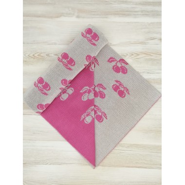 Плед детский вязаный с жаккардовым рисунком 6302,цвет мулине-розовый Плед детский вязаный с жаккардовым рисунком 6302,цвет мулине-розовый