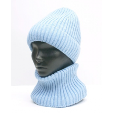 Шапка вязаная унисекс, размер 56-58, голубой Шапка вязаная унисекс, размер 56-58, голубой