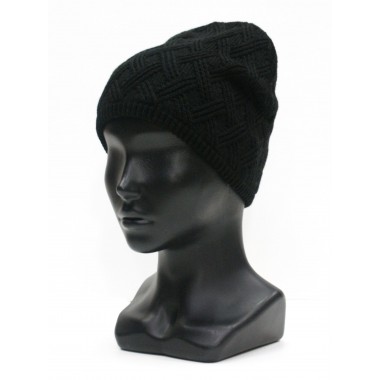 Шапка связанная фактурной вязкой, подростковая, черный Шапка связанная фактурной вязкой, подростковая, черный