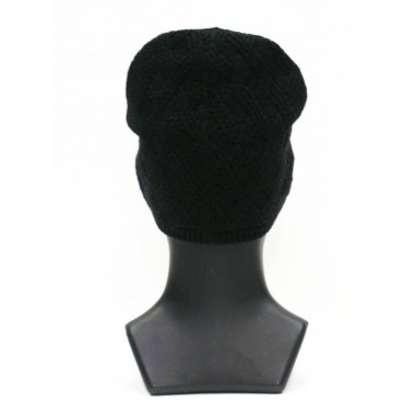 Шапка связанная фактурной вязкой, подростковая, черный Шапка связанная фактурной вязкой, подростковая, черный