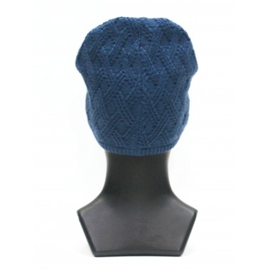 Шапка связанная фактурной вязкой, подростковая, индиго Шапка связанная фактурной вязкой, подростковая, индиго