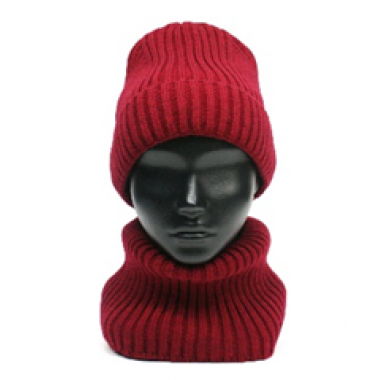 Шапка вязаная унисекс, размер 56-58, вишня Шапка вязаная унисекс, размер 56-58, вишня