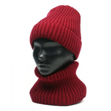 Шапка вязаная унисекс, размер 56-58, вишня Шапка вязаная унисекс, размер 56-58, вишня